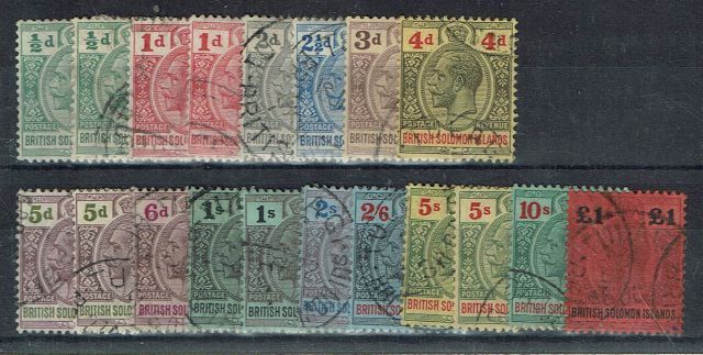Image of British Solomon Islands/Solomon islands SG 22/38 FU British Commonwealth Stamp